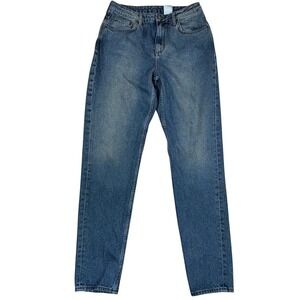 HM Mom Jeans Blue Denim Size 28/32 High Rise Straight Leg Casual Everyday